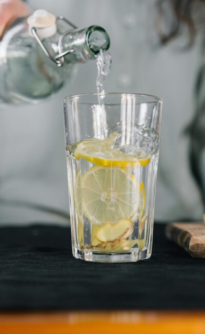 glass of lemon water
