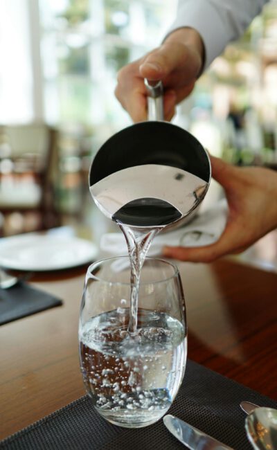 filling cup of water